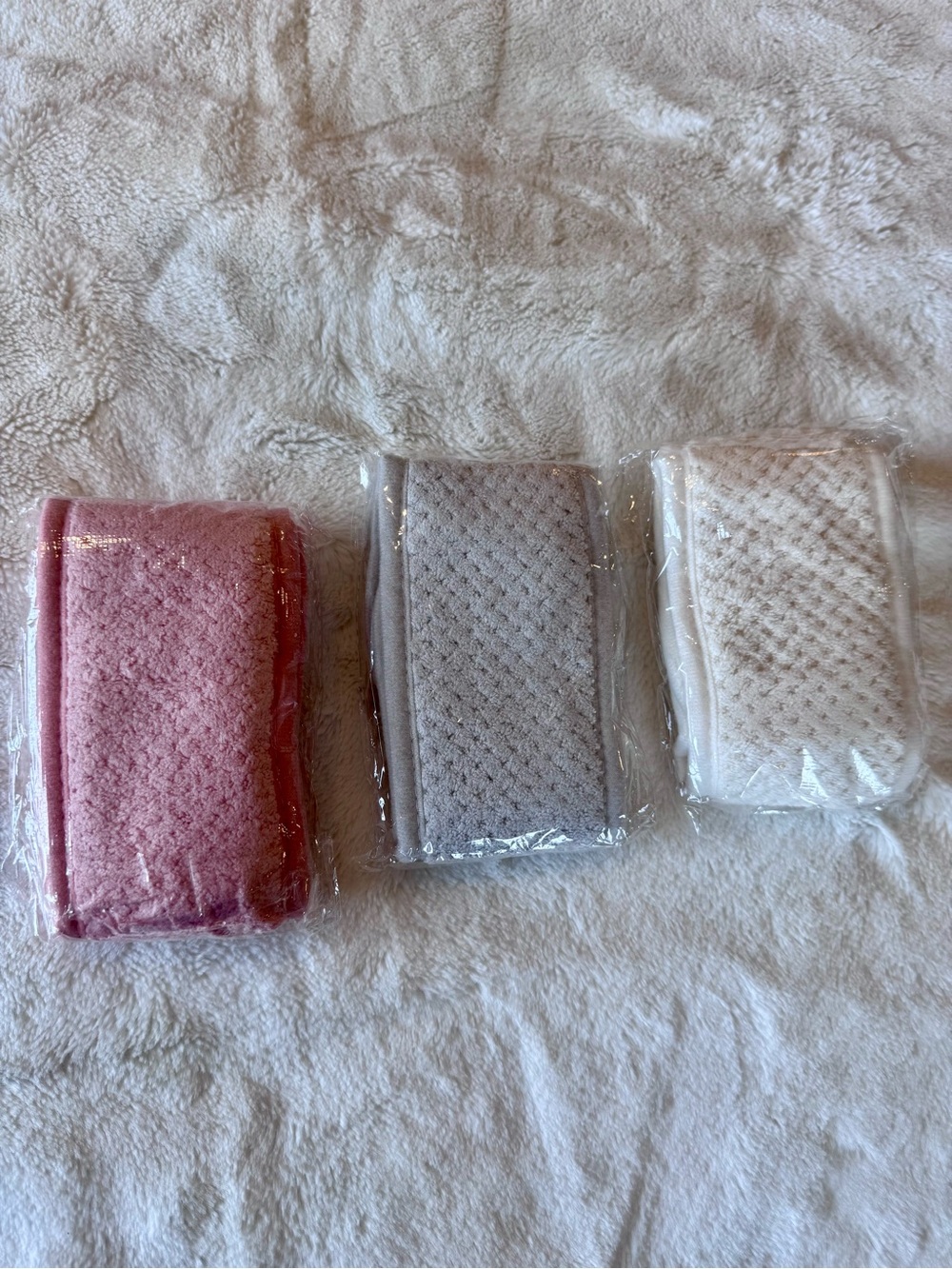 Soft Knit Fashion Headband Trio - Pink, Gray, White